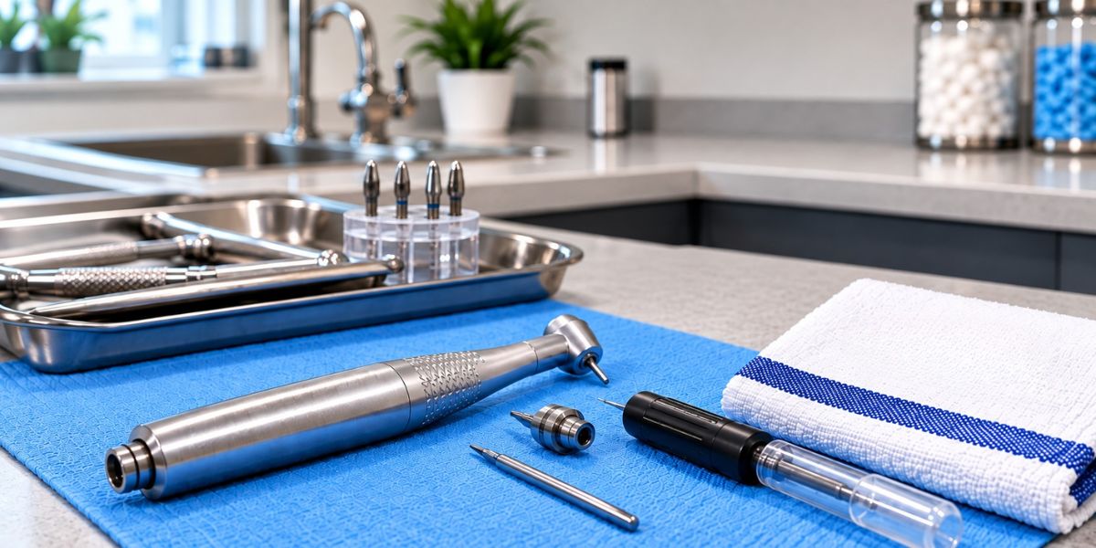 Dental handpiece and maintenance tools prepared for cleaning and maintenance